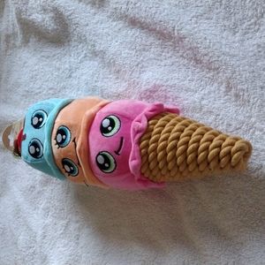 Leaps & Bounds Play Time Pal Ice cream Smiley Cone w/Cherry Dog Toy